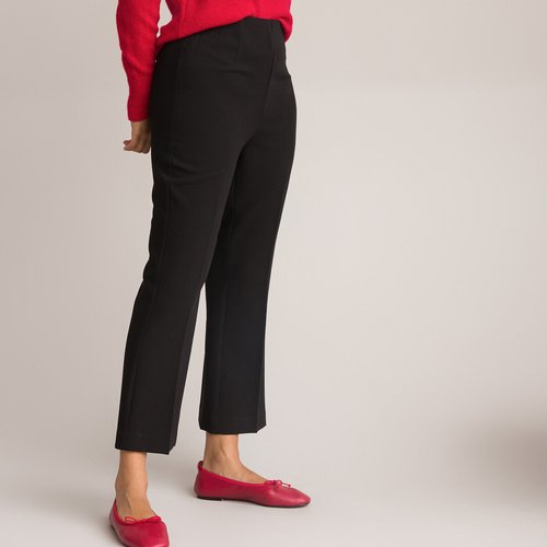 Recycled cropped bootcut trousers length 25.5 black La Redoute Collections La Redoute