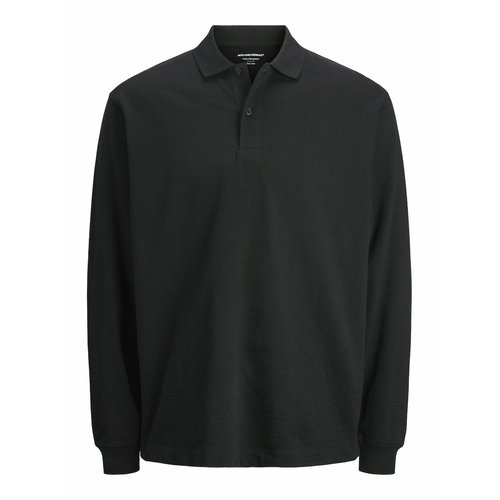 Cotton polo shirt in loose fit with long sleeves black Jack Jones La Redoute