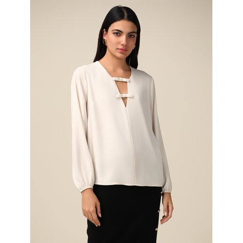 Blusa realizzata in fluida georgette blanc Oltre La Redoute