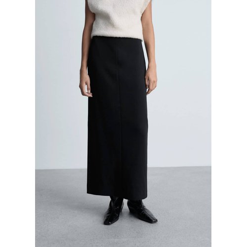 Jupe droite fendue noir Mango La Redoute