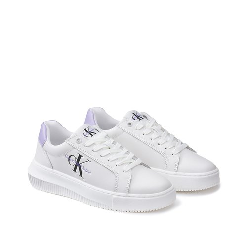 Leather chunky cupsole trainers Calvin Klein Jeans La Redoute