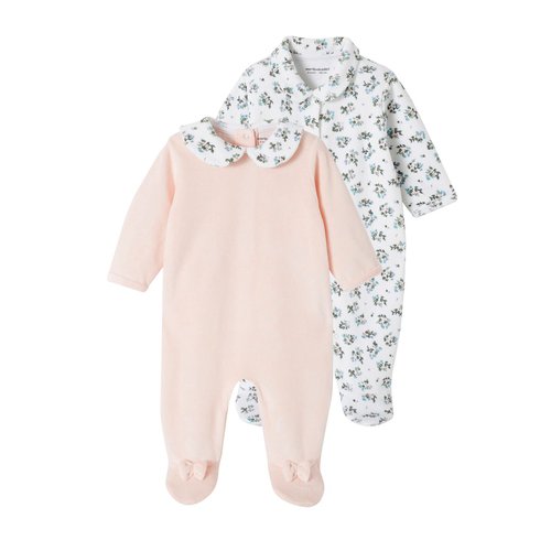Lot de 2 dors bien en velours rose pale Vertbaudet La Redoute