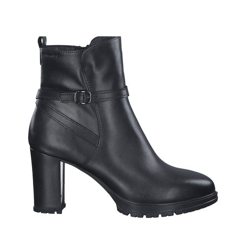 Leather heeled ankle boots black Tamaris La Redoute