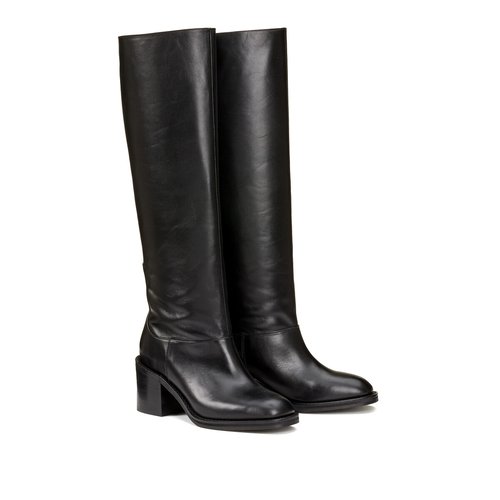Bottes cavalieres cuir noir femme shop