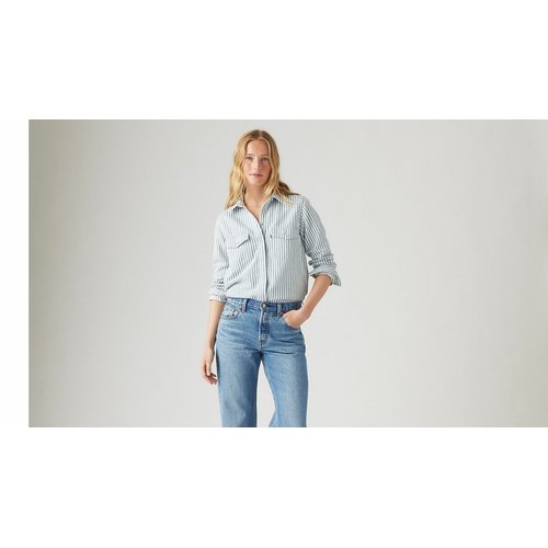 Levi's white denim shirt top