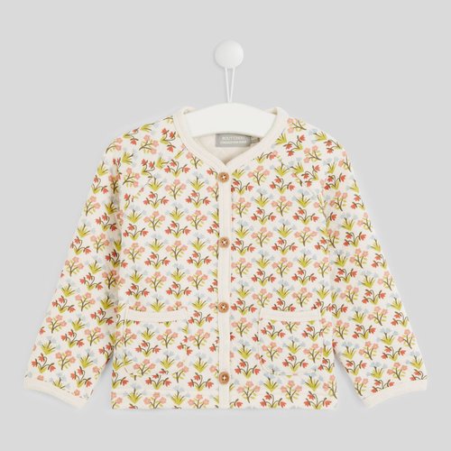 Cardigan manches longues matelasse imprime en coton bio naturel Monoprix La Redoute