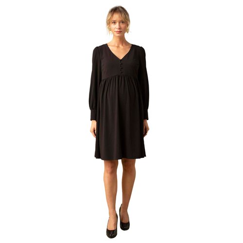 Robe en crepe dos en dentelle grossesse noir Envie De Fraise La Redoute