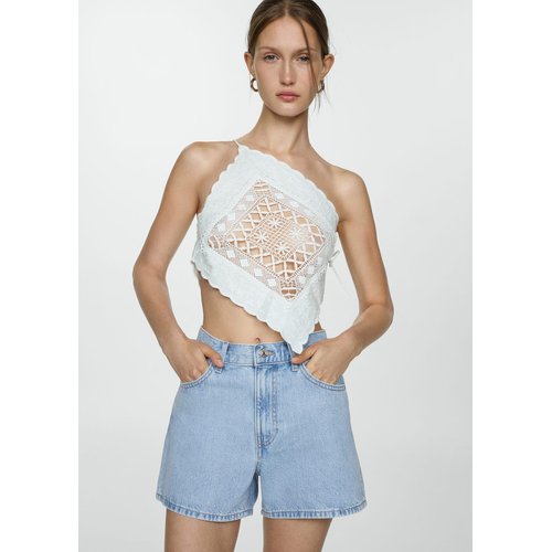 Short jean taille haute bleu clair Mango La Redoute