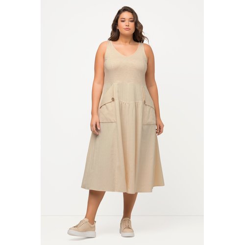 Robe midi en coton bio decollete en V