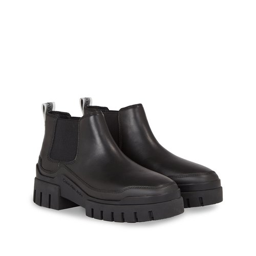 Leather low chelsea boots black Calvin Klein Jeans La Redoute