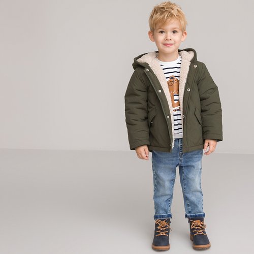 Recycled hooded winter parka khaki green La Redoute Collections La Redoute