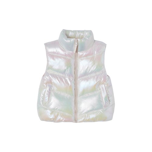 Doudoune sans manches effet brillant nacre ecru Vertbaudet La Redoute