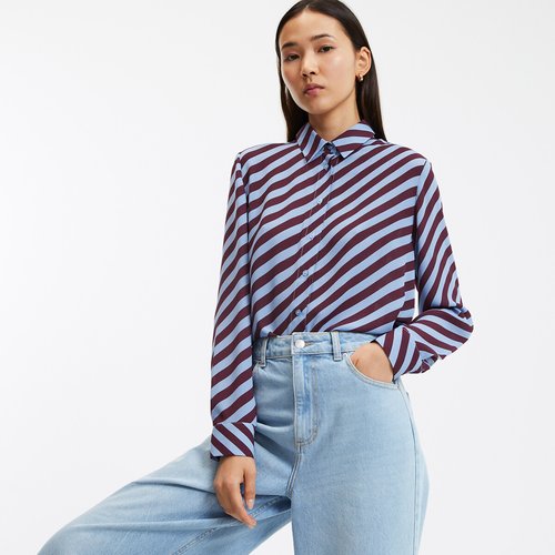 Camisa de rayas manga larga top