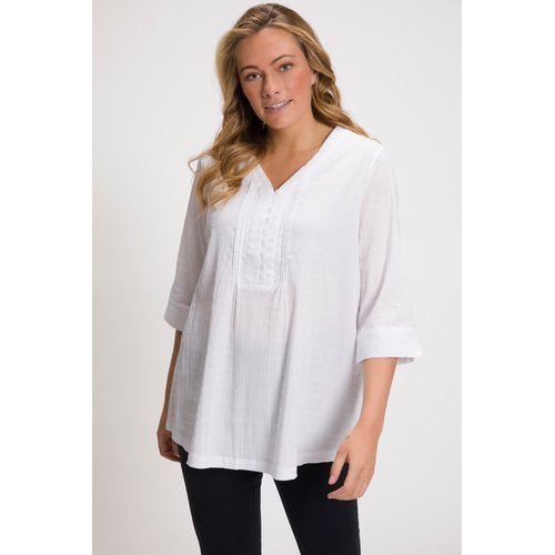 Tunique en tissu gaufre. manches 3 4 Ulla Popken La Redoute