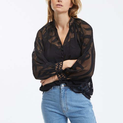 Women's sheer blouses uk top