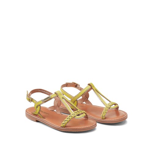Sandales en cuir bappy Les Tropeziennes Par M Belarbi dore La Redoute