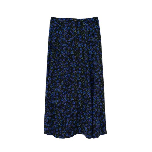 Jupe midi imprime fleurs d hiver noir Icode La Redoute