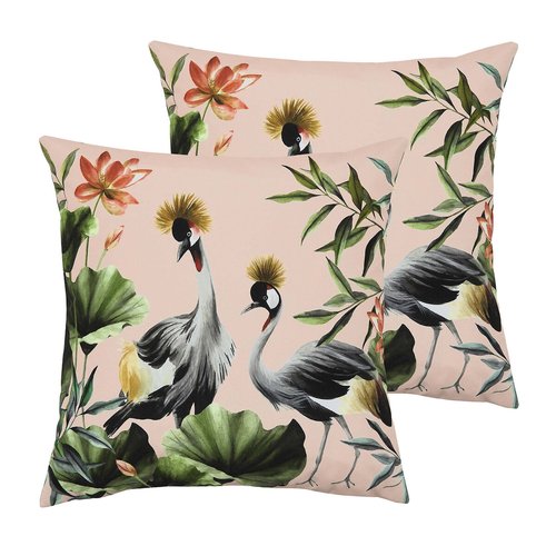 Cranes outdoor twin pack polyester filled cushions blush pink So home La Redoute