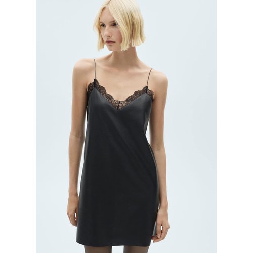 Robe style lingerie similicuir noir Mango La Redoute