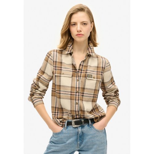 Camisa de cuadros de franela de lenador cuadros beige Superdry La Redoute