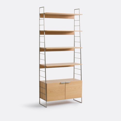 Bücherregal aus eiche, furnier und verchromtem stahl, höhe 190 cm, watford eichefarben La Redoute Interieurs