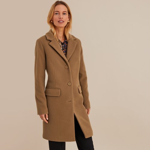 Manteau mi long fermeture boutonnee Anne Weyburn La Redoute