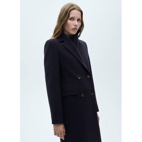 Manteau en laine a double boutonnage bleu marine fonce Mango La Redoute