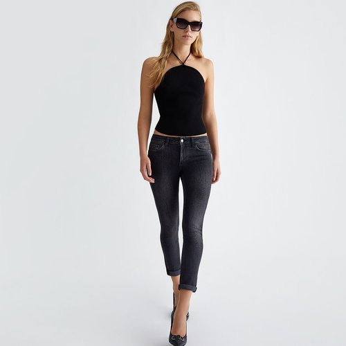 Jean skinny bottom up avec strass denim noir Liu Jo La Redoute