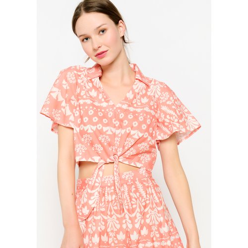 Blouse a manches papillon rose corail Lolaliza La Redoute