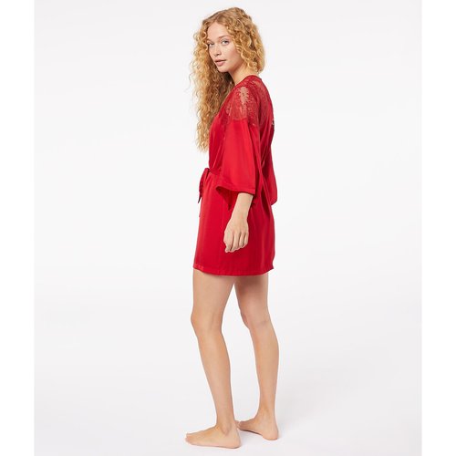 Parure satin lace kimono red Etam La Redoute