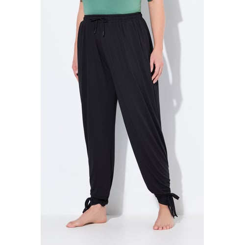 Ulla Popken Pantalon De Jogging Femme - Confortable Coton Élasthanne Noir Taille 36W/32L & 56W/32L