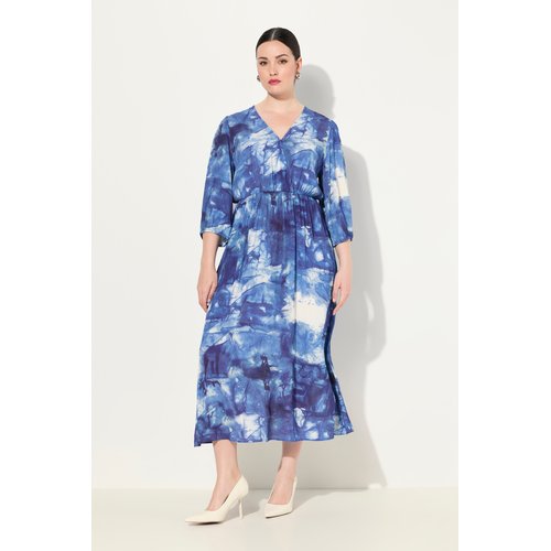 Robe maxi esprit cache c ur marine Ulla Popken La Redoute