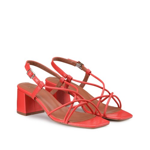 Sandales cuir a talon large La Redoute Collections La Redoute