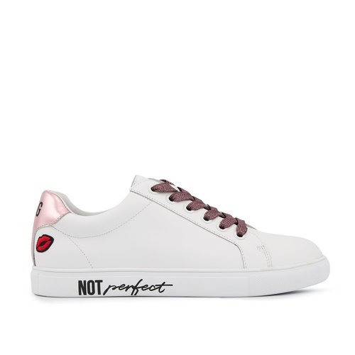 Baskets en cuir simone love gang not perfect blanc Bons Baisers La Redoute