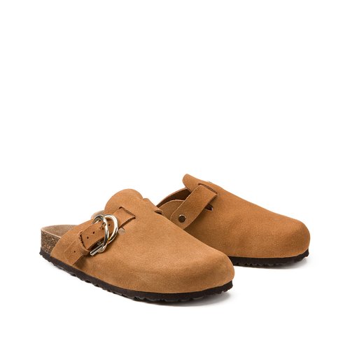 Suede clog mules camel La Redoute Collections | La Redoute