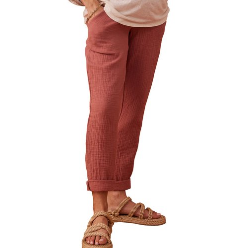 Pantalon grossesse en gaze de coton style paperbag Envie De Fraise La Redoute
