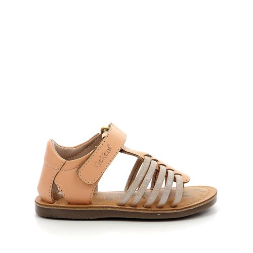 Sandales en cuir divslim Kickers rose La Redoute