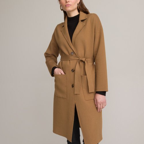 Pardessus long en maille milano camel Anne Weyburn La Redoute