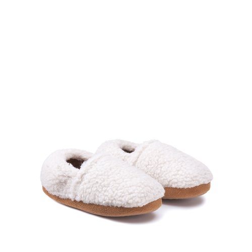 Chaussons a enfiler en sherpa La Redoute Collections ecru La Redoute