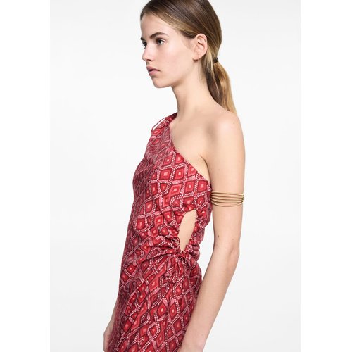 Robe asymetrique imprimee rouge Mango Teen La Redoute