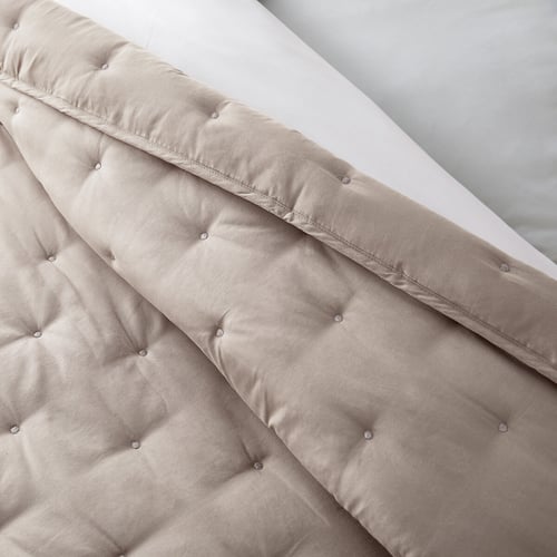 Couvre-lit Léger VIALMAN Bouti Sofia 27 - 105x200cm - Coton Recyclé Et Polyester - Coloris Beige