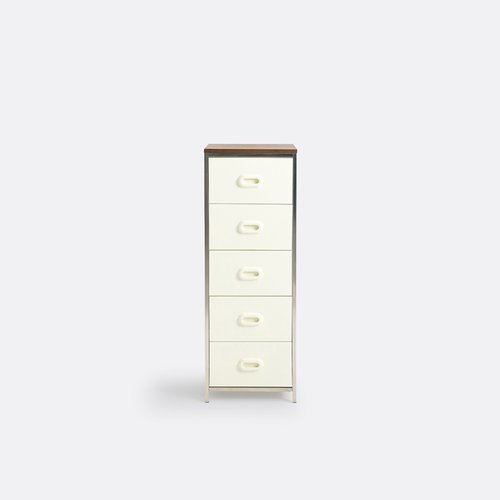 Cooven 5 drawer office unit ecru walnut veneer La Redoute Interieurs La Redoute