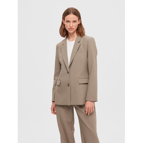 Blazer a simple boutonnage classique camel Selected Femme La Redoute