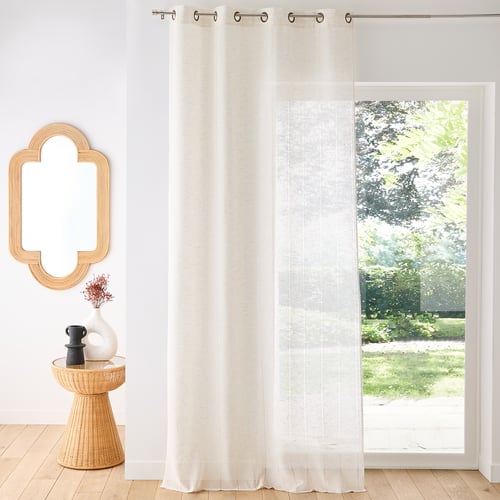 Rideau voilage transparent en dégradé à œillets – 2 panneaux 175x140cm en polyester blanc – Accrochage facile avec œillets métalliques - Chambre-2 Rideau voilage transparent en dégradé à œillets – 2 panneaux 175x140cm en polyester blanc – Accrochage facile avec œillets métalliques - Chambre-2