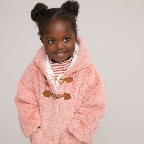 Girls pink teddy coat top