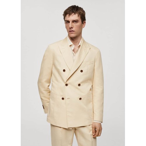 Veste costume croisee coton lin