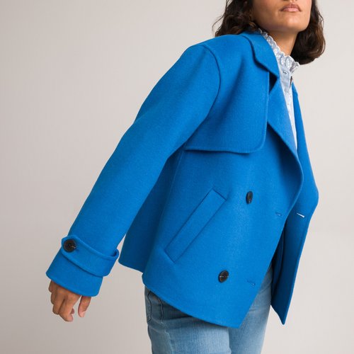 Caban court double boutonnage bleu La Redoute Collections La Redoute