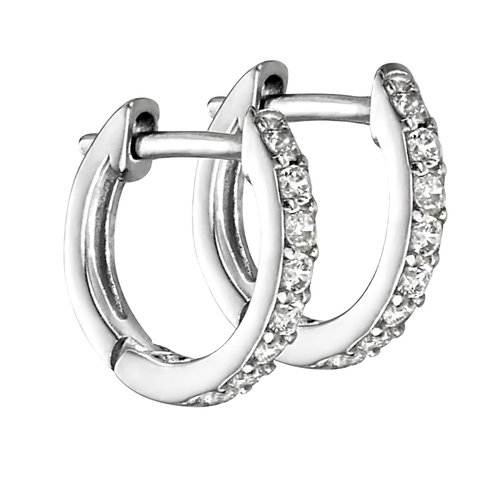 Sterling silver cubic zirconia hoop earrings top