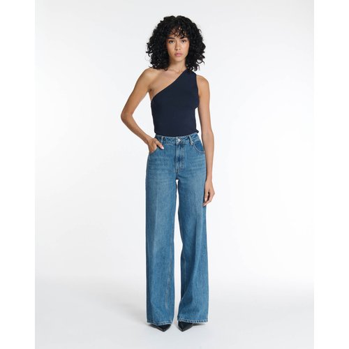 Jeans large taille moyenne long