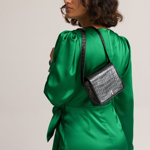 Sac noir effet croco discount